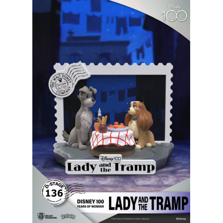 Beast Kingdom Disney - D-Stage PVC Diorama La Bella y el Vagabundo - Disney 100 Años de Maravilla