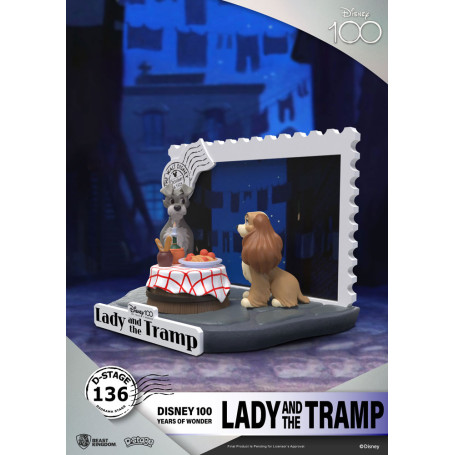 Beast Kingdom Disney - D-Stage PVC Diorama La Bella y el Vagabundo - Disney 100 Años de Maravilla