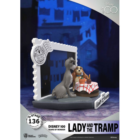 Beast Kingdom Disney - D-Stage PVC Diorama La Bella y el Vagabundo - Disney 100 Años de Maravilla