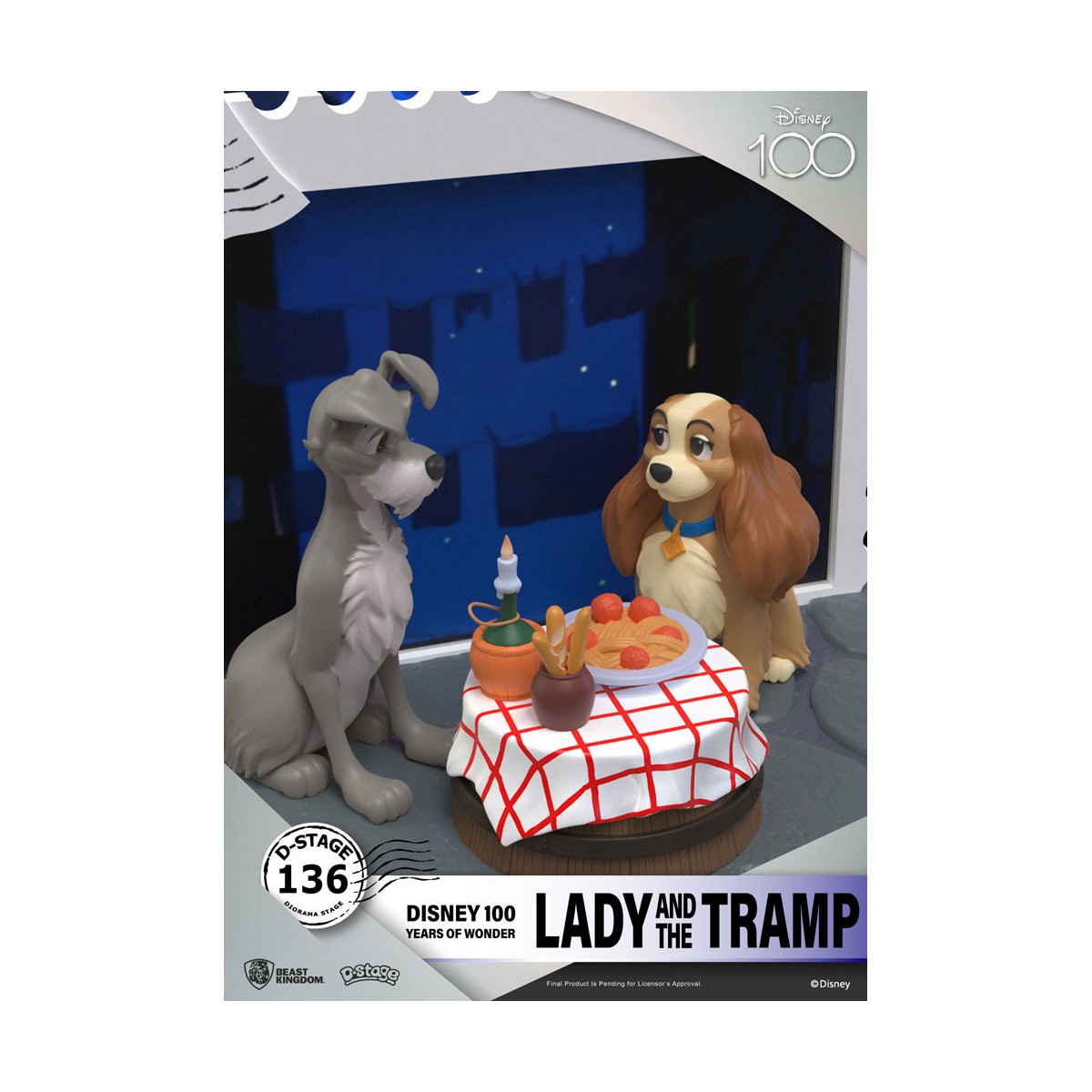 Beast Kingdom Disney - D-Stage PVC Diorama La Bella y el Vagabundo - Disney 100 Años de Maravilla