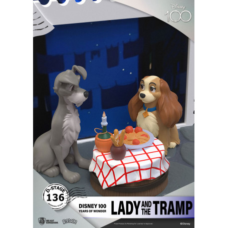 Beast Kingdom Disney - D-Stage PVC Diorama La Bella y el Vagabundo - Disney 100 Años de Maravilla