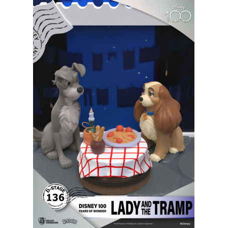Beast Kingdom Disney - D-Stage PVC Diorama La Bella y el Vagabundo - Disney 100 Años de Maravilla