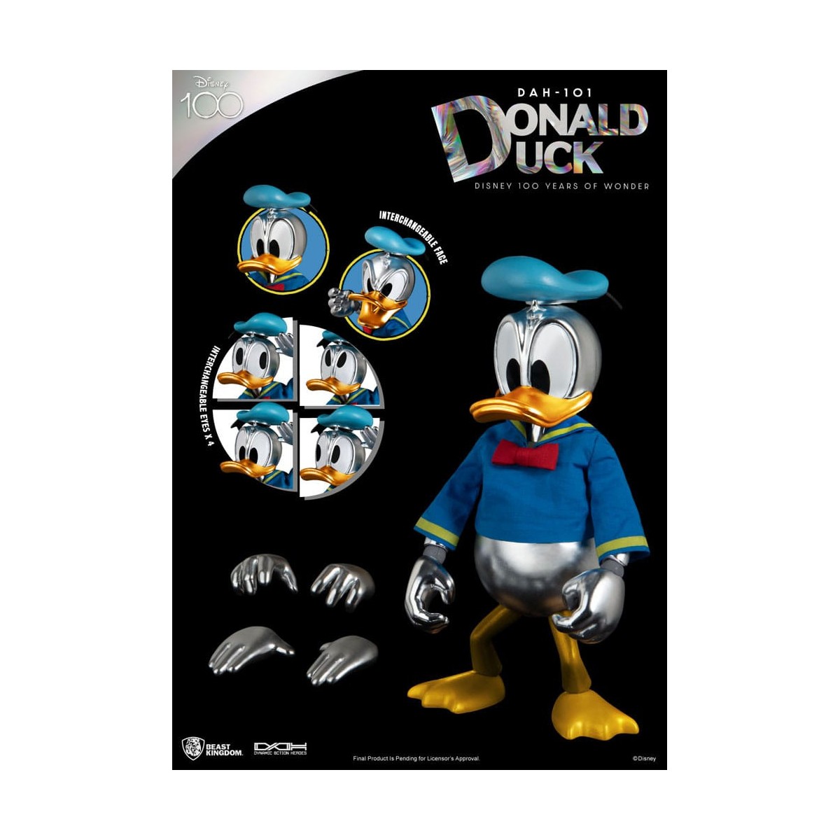 Beast Kingdom Disney 100 Años de Maravilla - Pato Donald - Héroes de Acción Dinámica 1/9 - D100