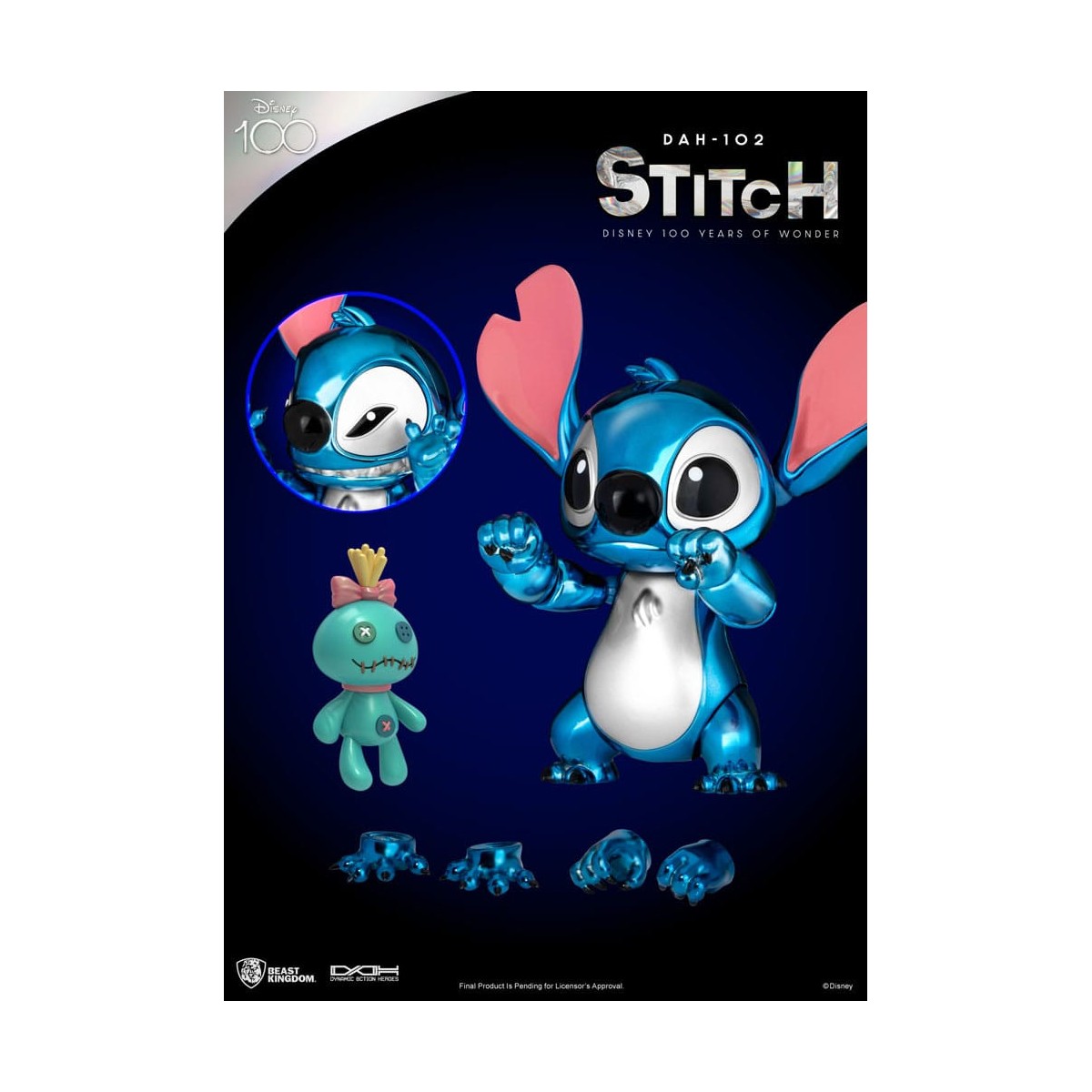 Beast Kingdom Disney 100 Años de Maravilla - Lilo & Stitch - Stitch - Héroes de Acción Dinámica 1/9 - D100