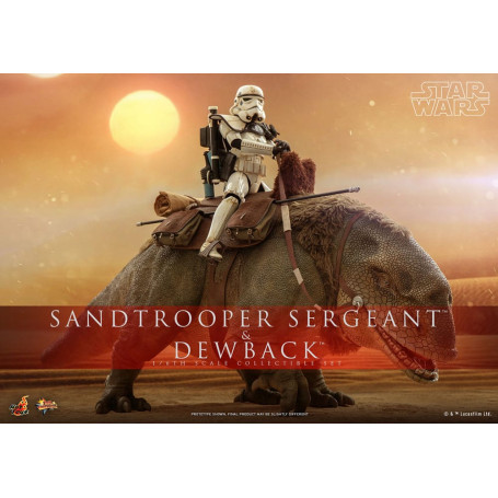 Hot Toys Star Wars - Pack 2 figuras 1/6 Sandtrooper Sargento y Dewback - Episodio IV