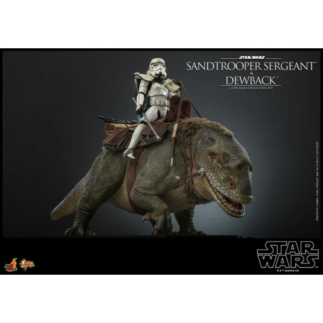 Hot Toys Star Wars - Pack 2 figuras 1/6 Sandtrooper Sargento y Dewback - Episodio IV