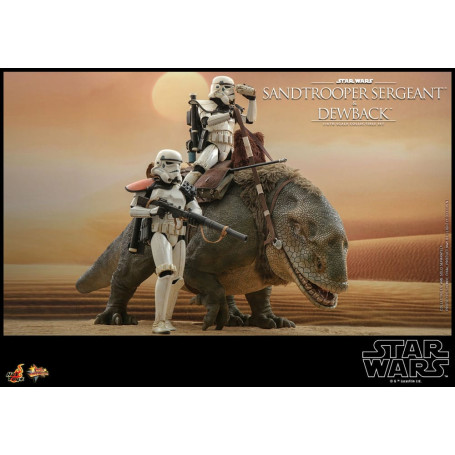 Hot Toys Star Wars - Pack 2 figuras 1/6 Sandtrooper Sargento y Dewback - Episodio IV