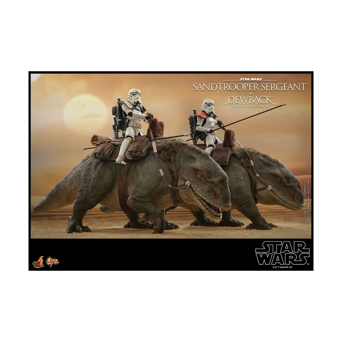 Hot Toys Star Wars - Pack 2 figuras 1/6 Sandtrooper Sargento y Dewback - Episodio IV
