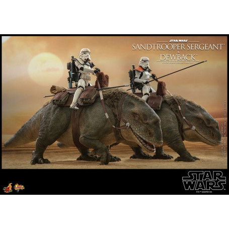 Hot Toys Star Wars - Pack 2 figuras 1/6 Sandtrooper Sargento y Dewback - Episodio IV